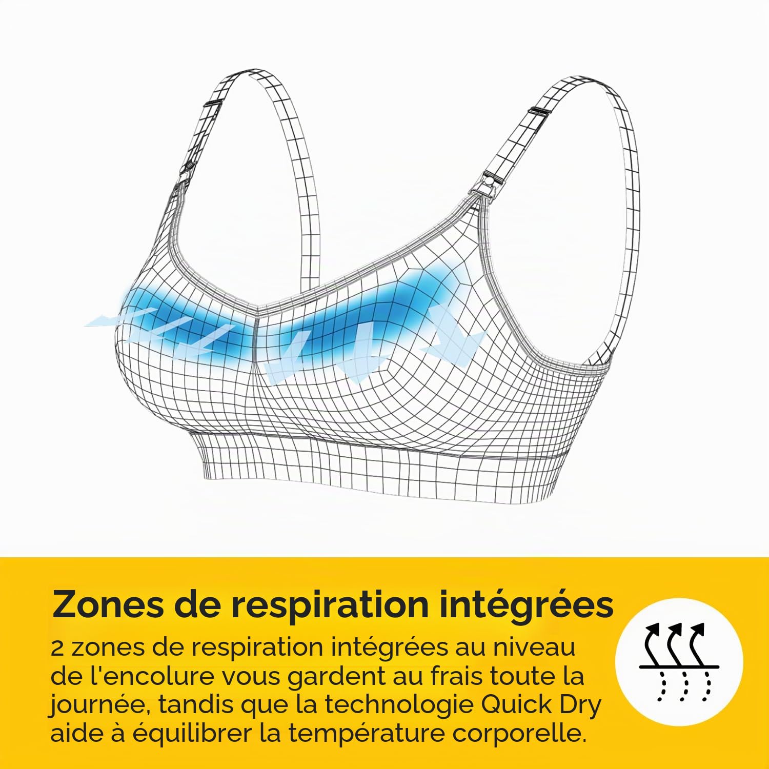 Medela soutien-gorge de maternité et d'allaitement sans coutures Keep Cool avec 2 zones de respiration, tissu doux au toucher pour un maintien confortable