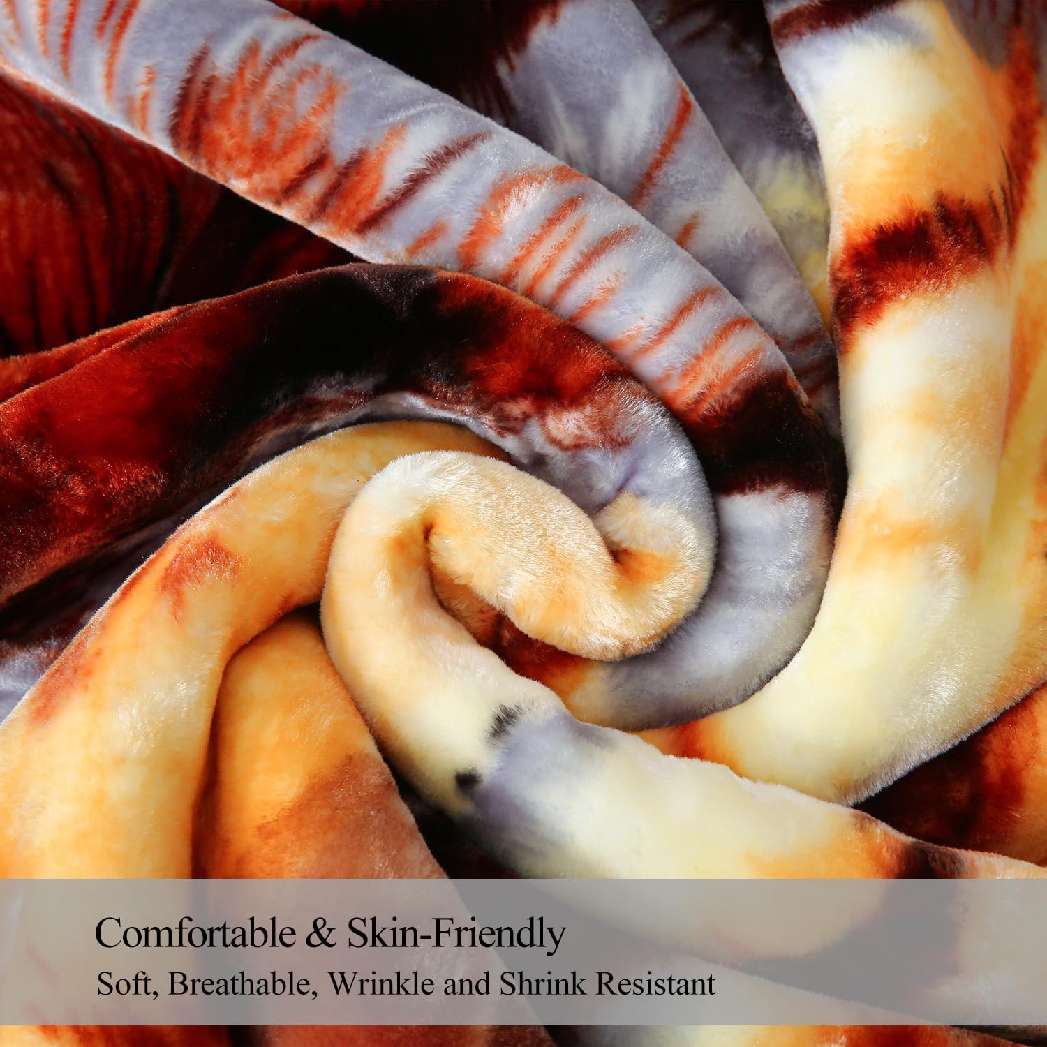 JML Korean Style Fleece Blanket King Size, 87" x94", 10.5 lbs, Heavy Raschel Fleece Animal Blanket for Adult, 2 Ply, Silky Plush Soft,Thick, Warm for Fall Winter, A&B Print Tiger & Horse - Image 4