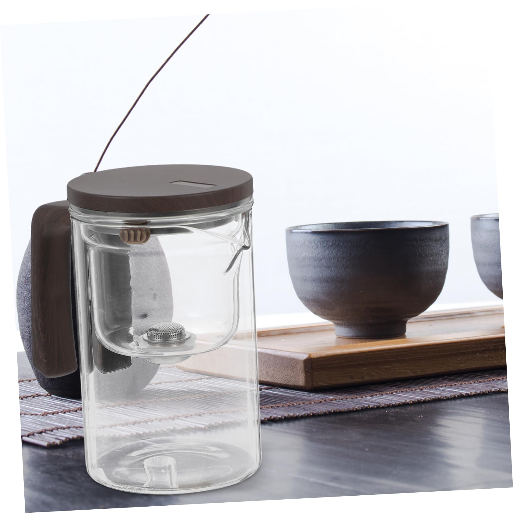Alipis Tetera de Vidrio Transparente con Forma de Flor Infusor de Té para Sueltas para Estufa Agua Caliente y Fría para Preparar Té Casa o Exteriores
