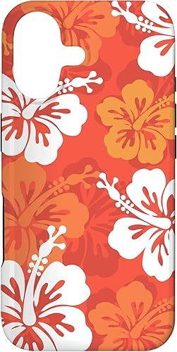 Carcasa para iPhone 17 con diseño de flores hawaianas tropicales de hibisco naranja Y2K
