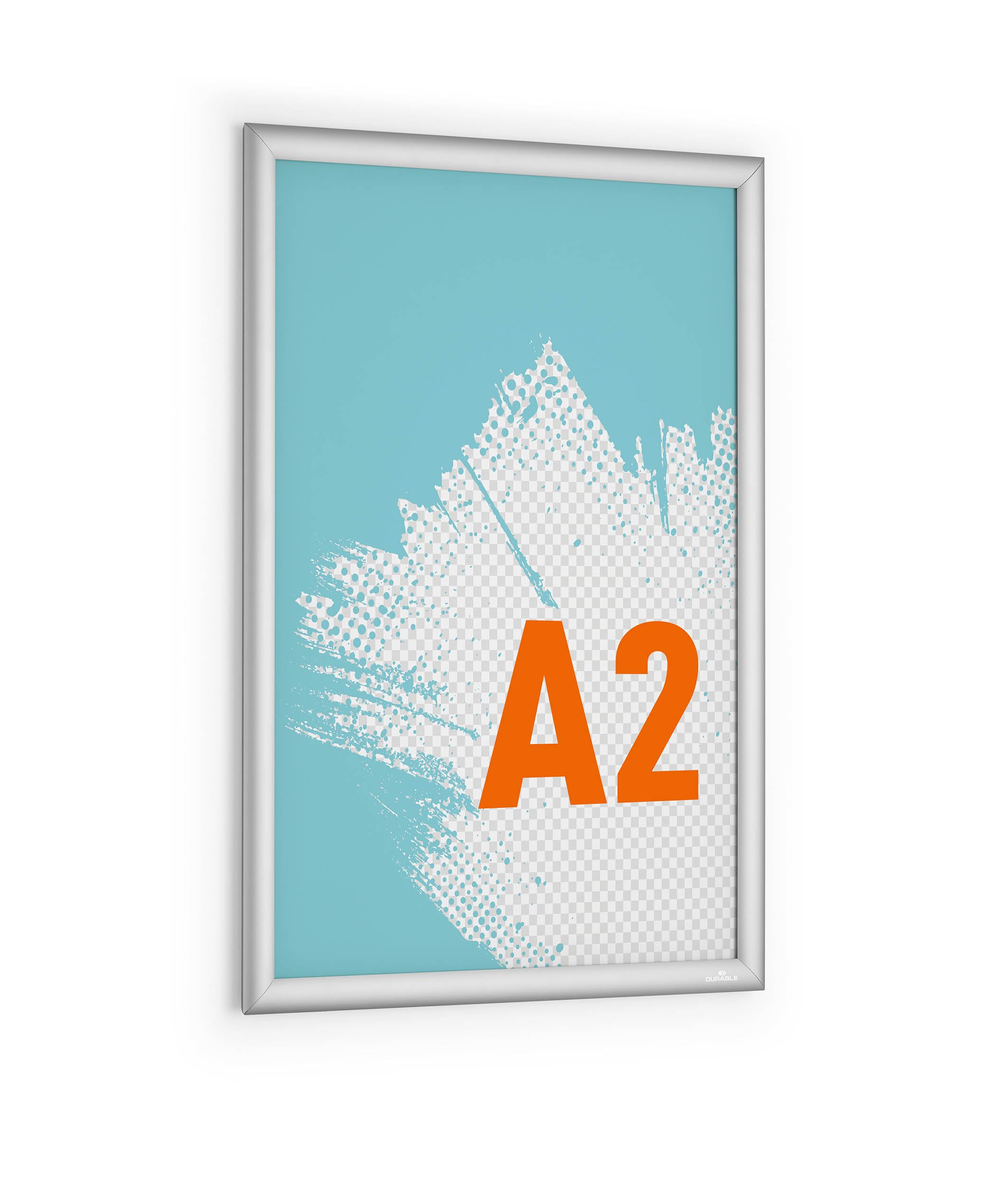 Durable Cornice a scatto in alluminio OUTDOOR A2, resistente alle intemperie, impermeabile e resistente ai raggi UV, fissaggio tramite viti o bande biadesive, 1 pezzo, argento, 504623