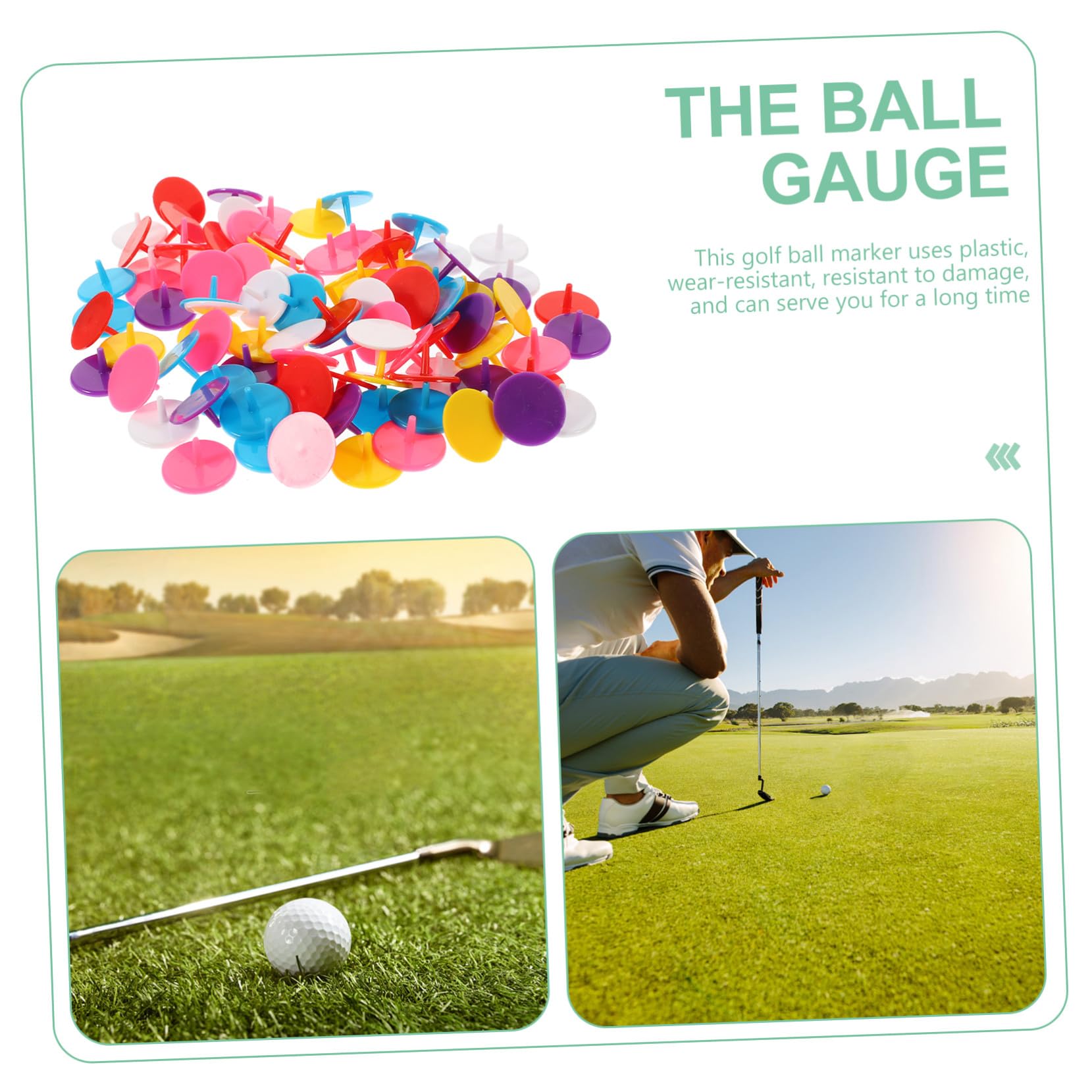 ibasenice Runde Golfballmarker aus Kunststoff 100 Stück Tragbar | Golfball Positionsmarkierung, Niedrig Reibend, für On Course Zubehör, Kompakt für Unterwegs Zufällige Farbe