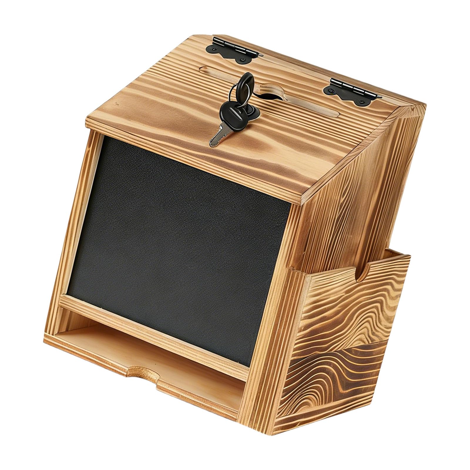 Mllepjdh Wood Suggestion Box Wall Mounted Ballot Box With And Slot Ideal For Collecting Feedbacks Card Or Voting Ballots Wood Donation With