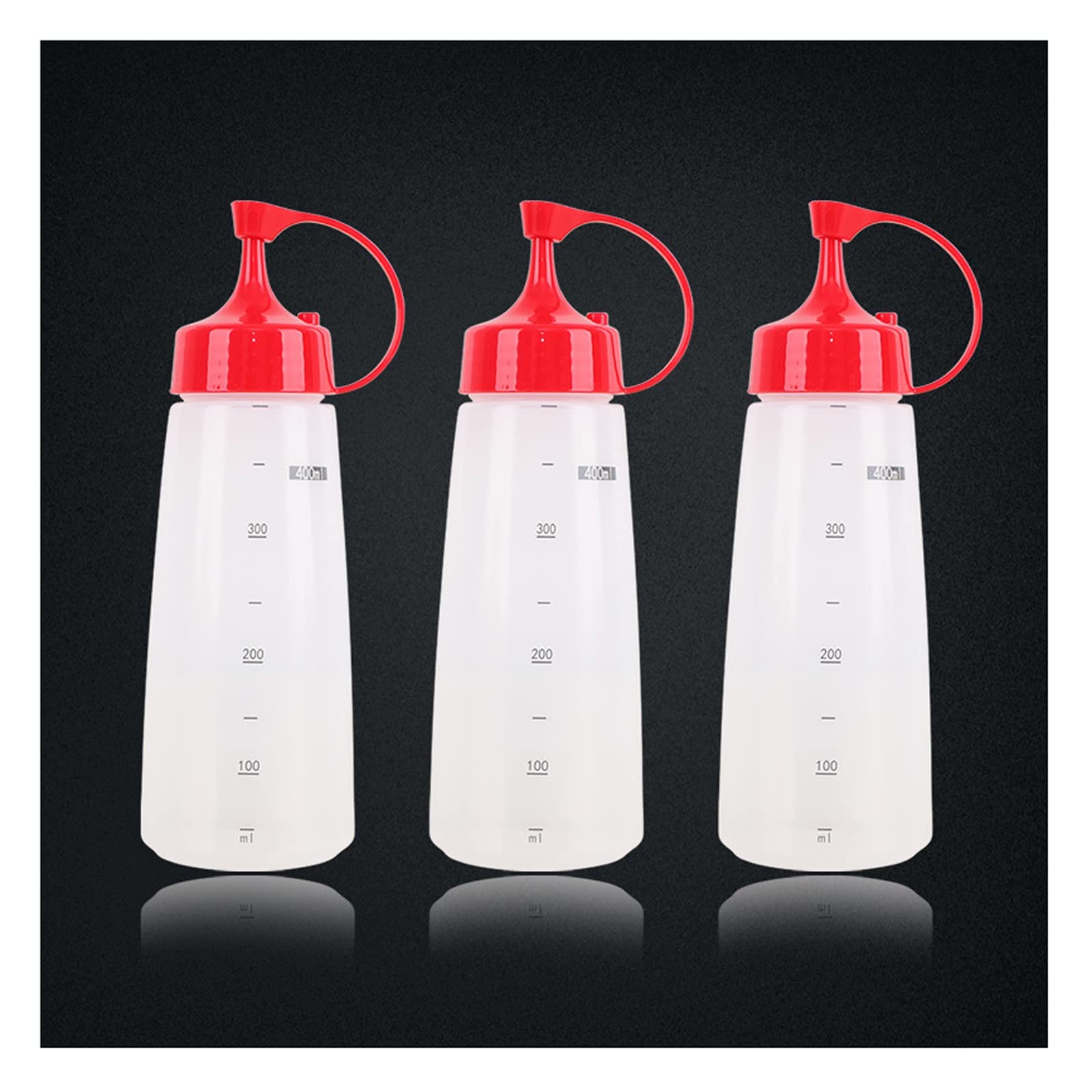 Pot à épices en Verre Ketchup Squeeze Bottle, Ménage Pointed Mouth Squeeze Sauce Bottle, Food Grade Plastic Salad Bottle, Commercial Jar, Sauce Condiment Jar Set of 3 Spice bottle (Color : C)