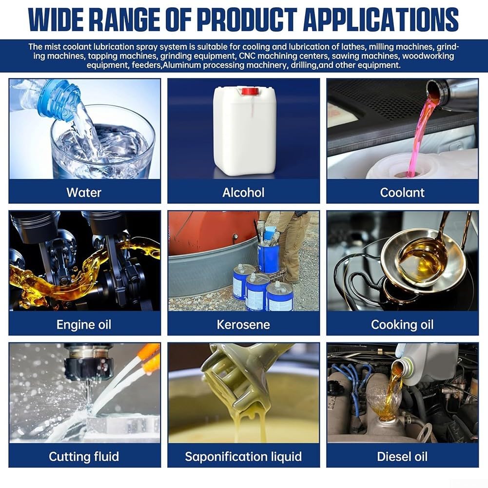 Sistema de bomba de pulverización de refrigerante YS-BPV-3000 3L con válvula solenoide para fresado CNC Torno de perforación Regulador de filtro de aire (24V)