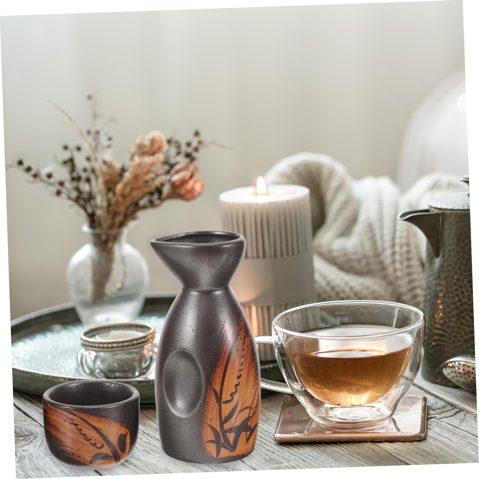 Garneck 5-teiliges Japanisches Sake-kännchen- Und Tassen-set – Keramik-sake-kännchen Und Tassen Für Wasser Spirituosen