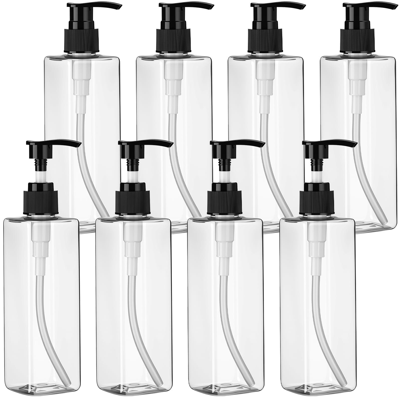 Flacon distributeur de savon à pompe plastique transparent élégant et durable haute étanchéité