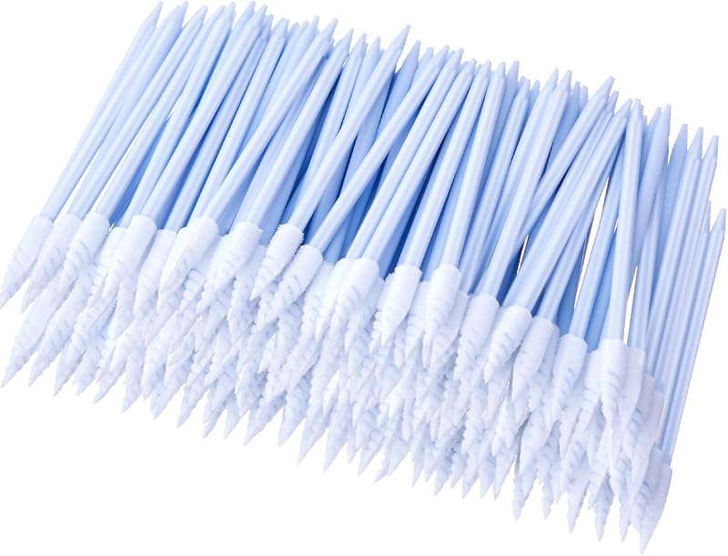 Chinco 200 Pcs Cleaning Swabs 2.56'' Sponge Tip Swabs Sticks Blue | Printer Pointed Sponge Tip for Camera Lens Scanner, Lint-free Swab Sticks for Makeup Chip Detailing, Precision Cleaning