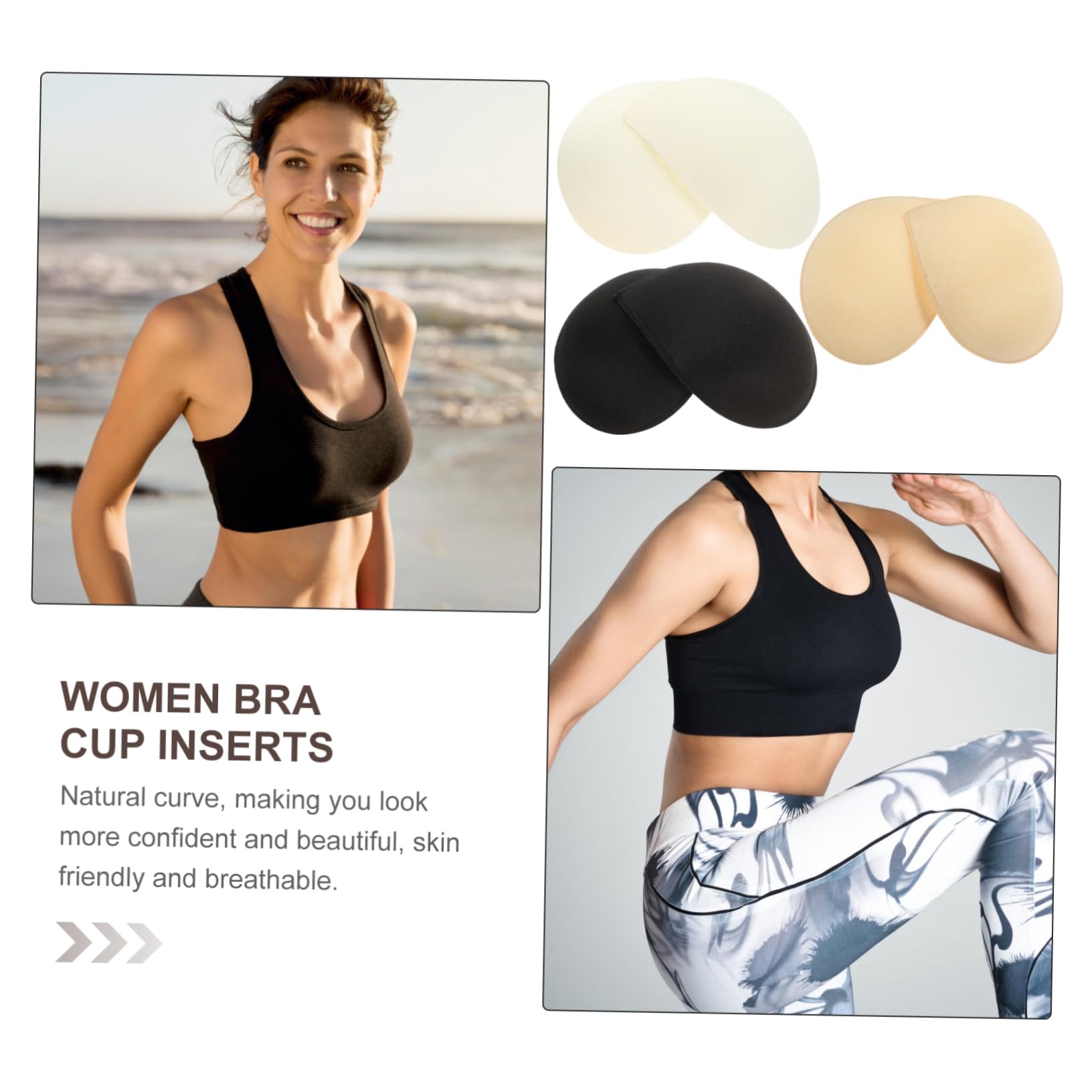 UKCOCO 6pares Almohadillas Para Sujetador Deportivo Inserciones De Relleno Para Trajes De Baño Relleno De Sujetador Copas Deportivas Insertos De