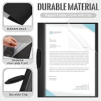 Vista 3 de Teling Paquete de 72 portadas de informes transparentes con clip, de plástico, con clip, carpetas de presentación, carpetas de papel