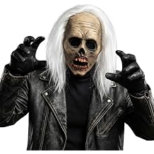 Scary Halloween Mask for Adults Skeleton Skull Face Latex Full Head Costume