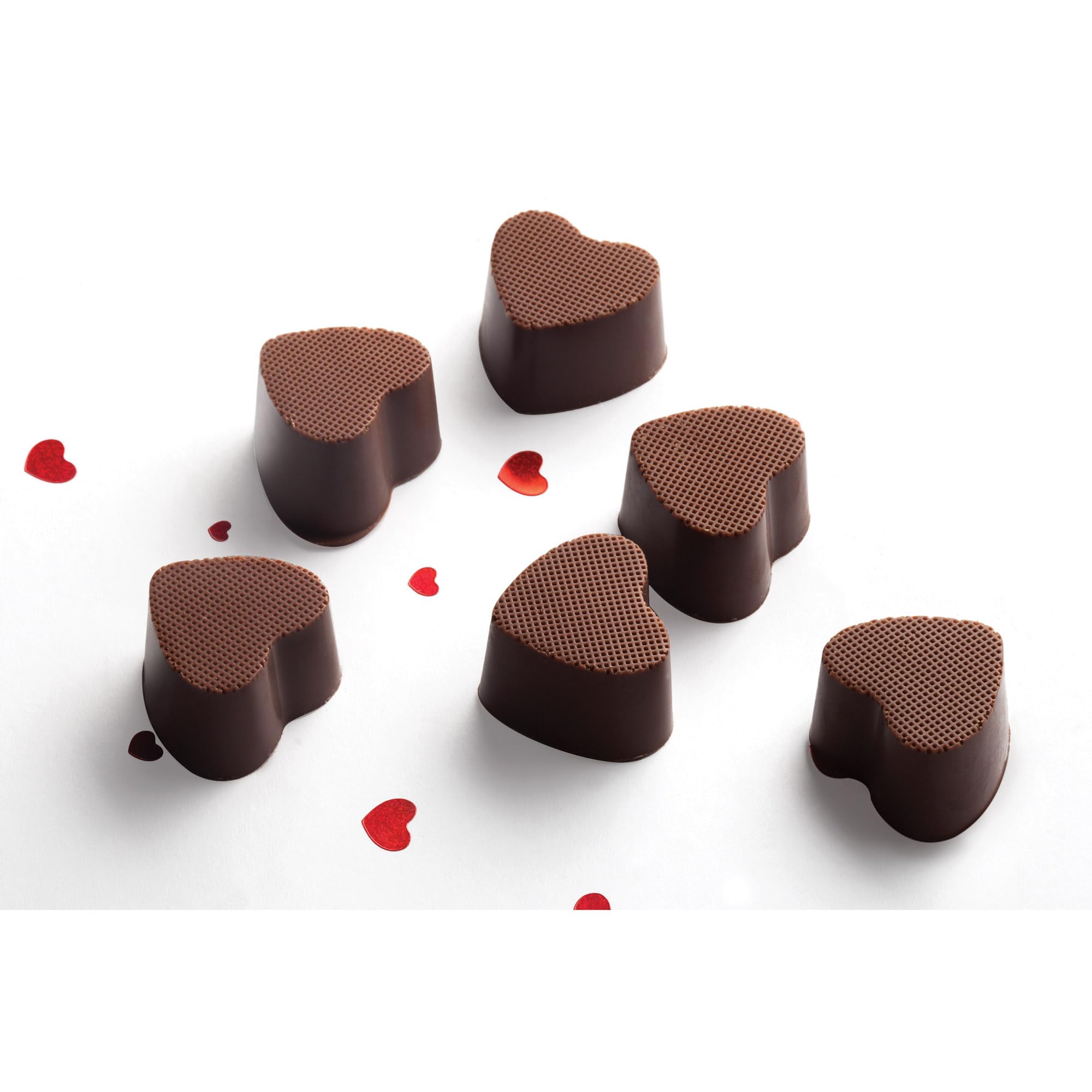Mrs. Anderson's Baking Moldes de chocolate, silicona de grado europeo, corazones, juego de 2