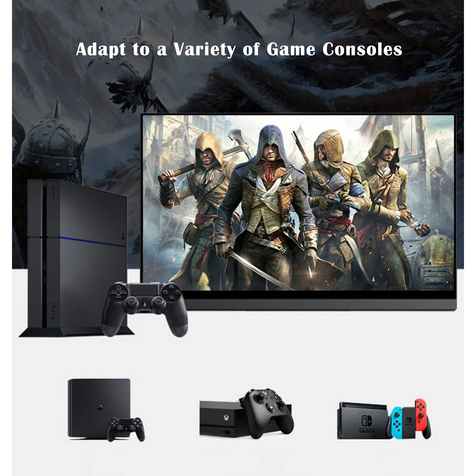 Monitor Portatile 15.6 '' Monitor Portatile 108 0p HDR FHD IPS Display del Computer toccabile con USB-C HDMI Monitor Esterno for Xbox PS4. Switch Laptop. Pc Telefono Monitor