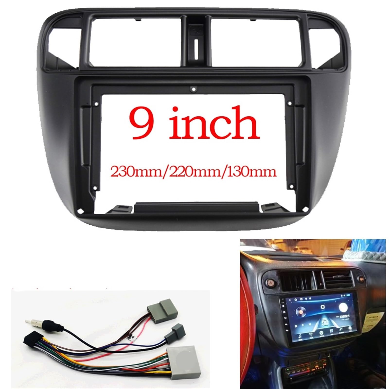 Autoblenden Passend für Honda Civic Kit Installieren Adapter Facia Konsole Lünette Platte Trim Abdeckung Fascia Radio Panel 1995-2001(Left Wheel-Cord)