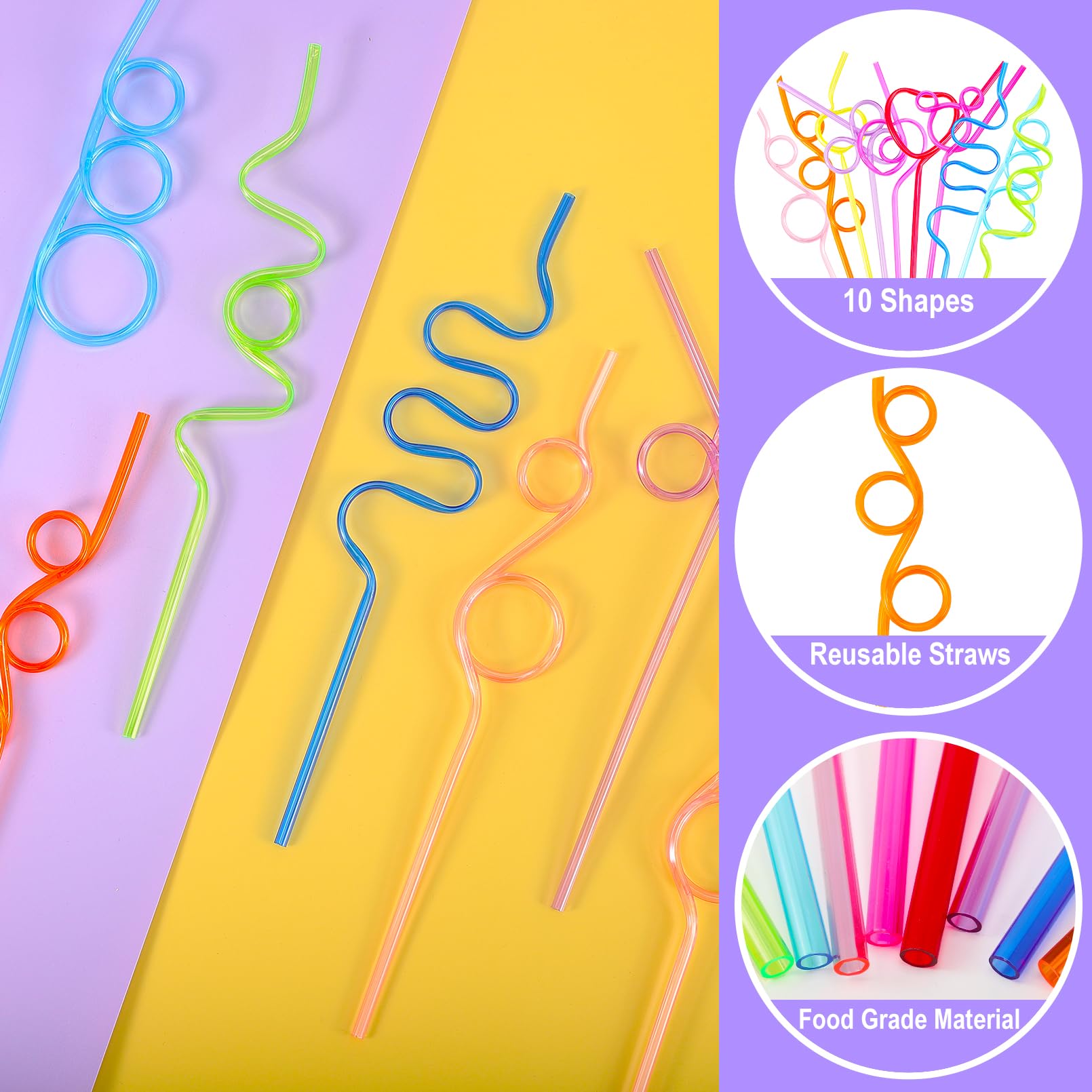 Straws Random Crazy Reusable Straws
