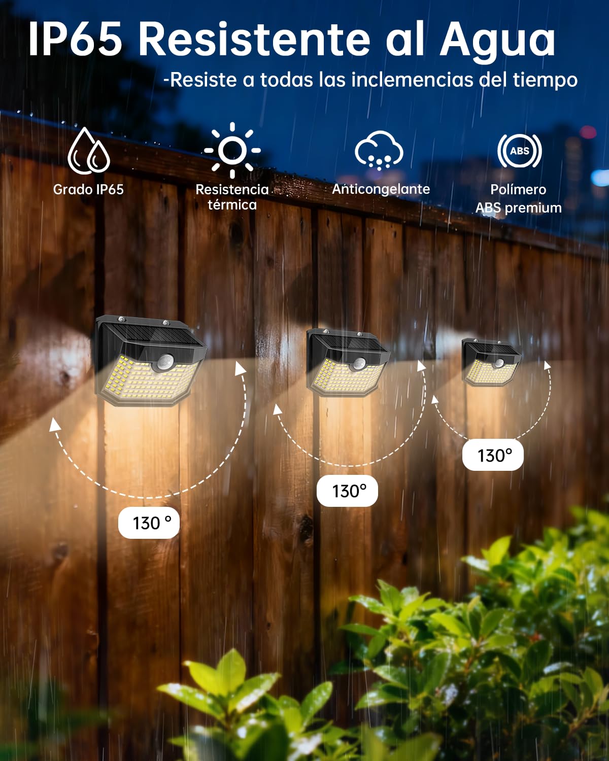 Aootek Luces Solares Exterior LED, Pack 5 Focos Solares con Detector de Movimiento 8m, 120 LEDs IP65 Impermeable, Diseño Angular, Batería de Litio, Luz Blanca Cálida, Carcasa Negra | Detector de movimiento 8 m, forma angular, batería de litio, carcasa neg