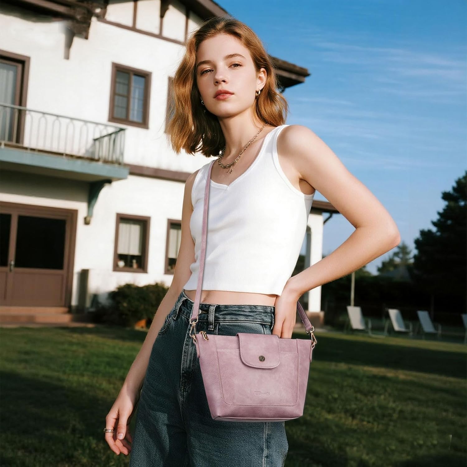 Small Crossbody Bags for Women, Flap Leather Purse for Women Vegan Leather Shoulder Handbag with Adjustable Strap - Image 2