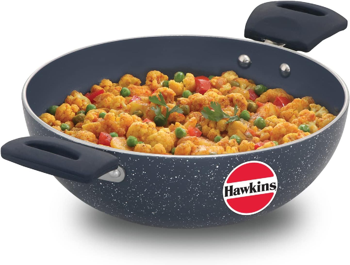 HAWKINS Ceramic Nonstick 2.5 Litre Deep Kadhai, Induction Deep Fry Pan, Granite Kadai (ICK25)