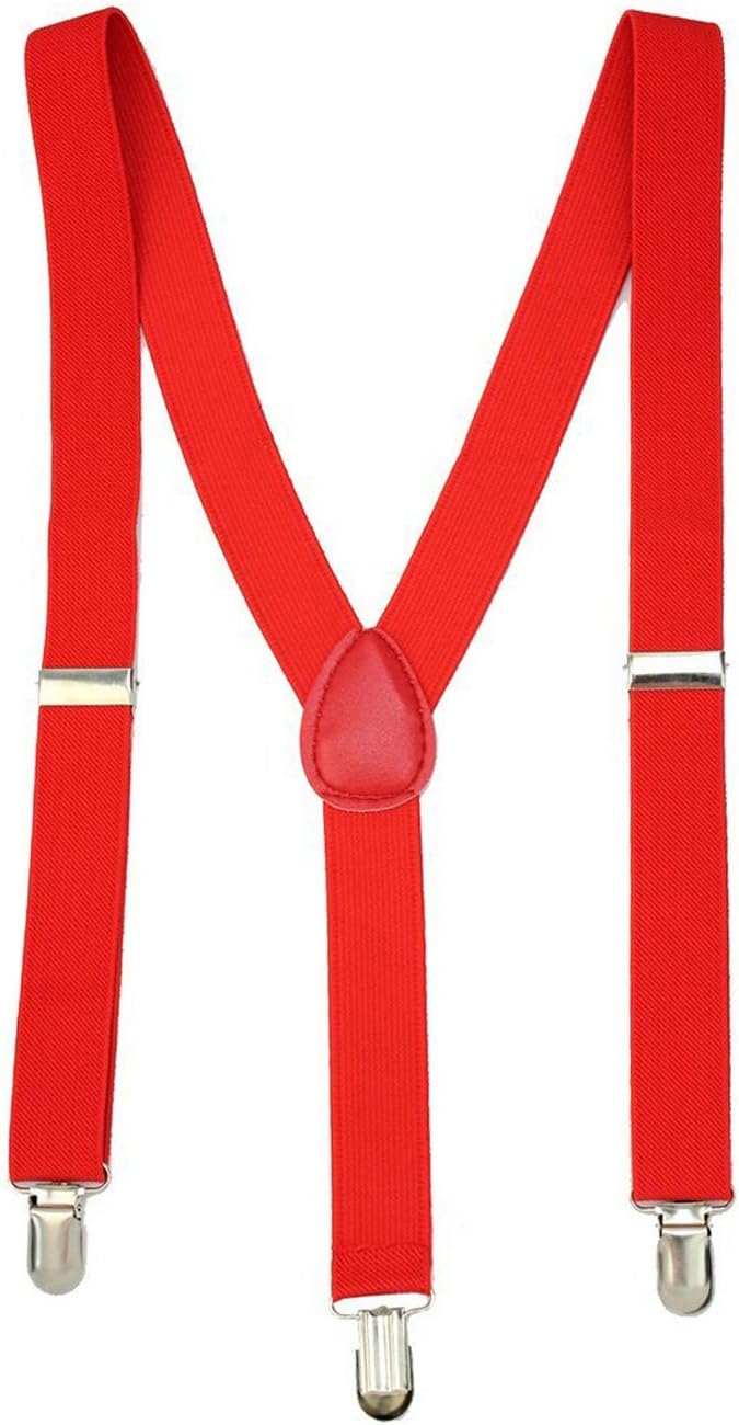 Men's Suspender Braces - Heavy Duty Clip on Suspenders - Fully Adjustable and Elasticated - Fashion Accessory for Parties, Weddings, Casual, Formal Events