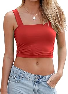 Abardsion Women's Casual Basic Going Out Crop Tops Slim Fit Short Sleeve Crew Neck Tight T Shirts