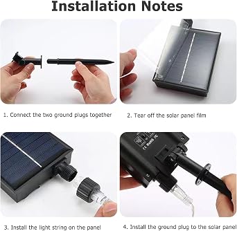 Delaman Solar Battery Box for LED String Lights, Outdoor String Lights Control Panel with DC Charging 8 Remote Control Modes (3V)