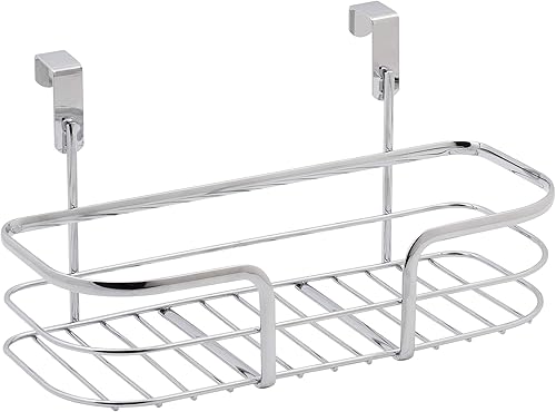 Kitchen Details Organizador sobre el gabinete Cesta individual Almacenamiento para colgar en la puerta Baño Cocina Pequeño Cromo