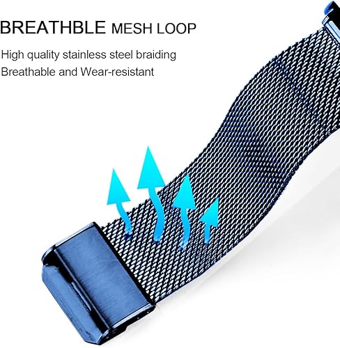 Vista 3 de Correas compatibles con Samsung Galaxy Watch de 1.81 pulgadas / Galaxy 3 de 1.77 pulgadas / Gear S3, correa de repuesto de malla metálica de acero