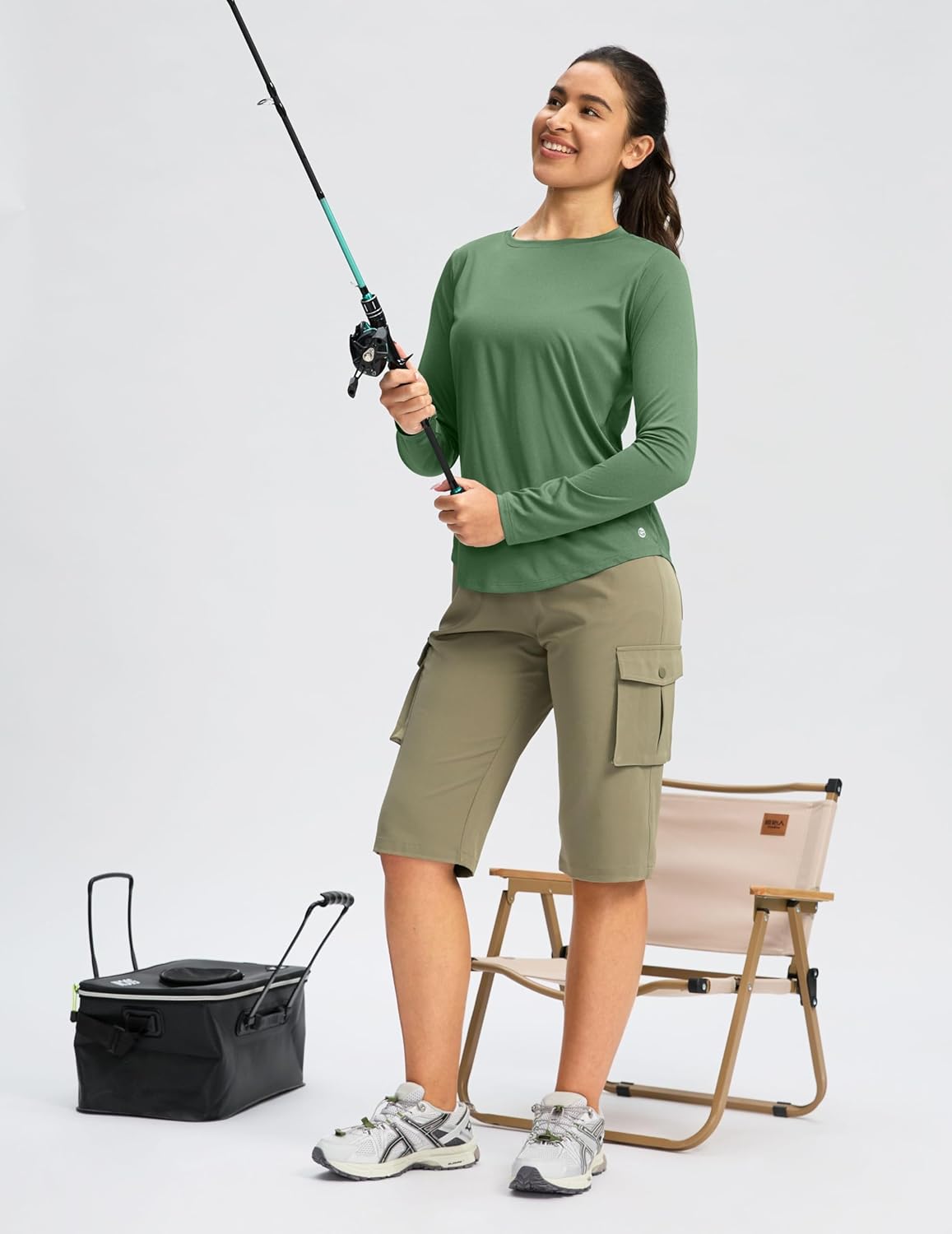 Women's UPF 50+ Sun Shirt Long Sleeve UV Shirts Rash Guard Lightweight Quick Dry Workout Hiking Tops for Women - Image 2