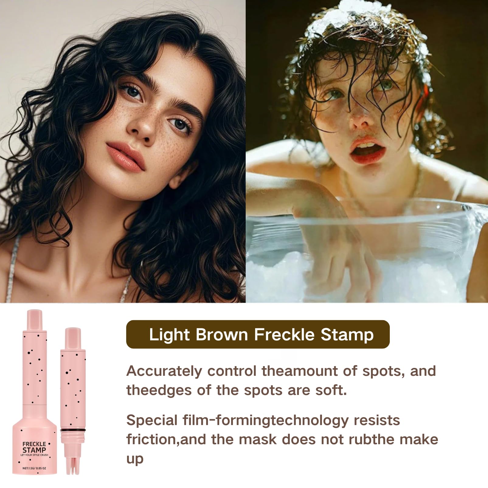 Freckle Stamp Pen,Natural Looking Lifelike Freckle Makeup Pen,Waterproof Long-lasting Facial Spots Fake Freckles Stamps for Sunkissed Makeup,Suitable for Cold and Warm SkinTonesLight Brown - Image 3