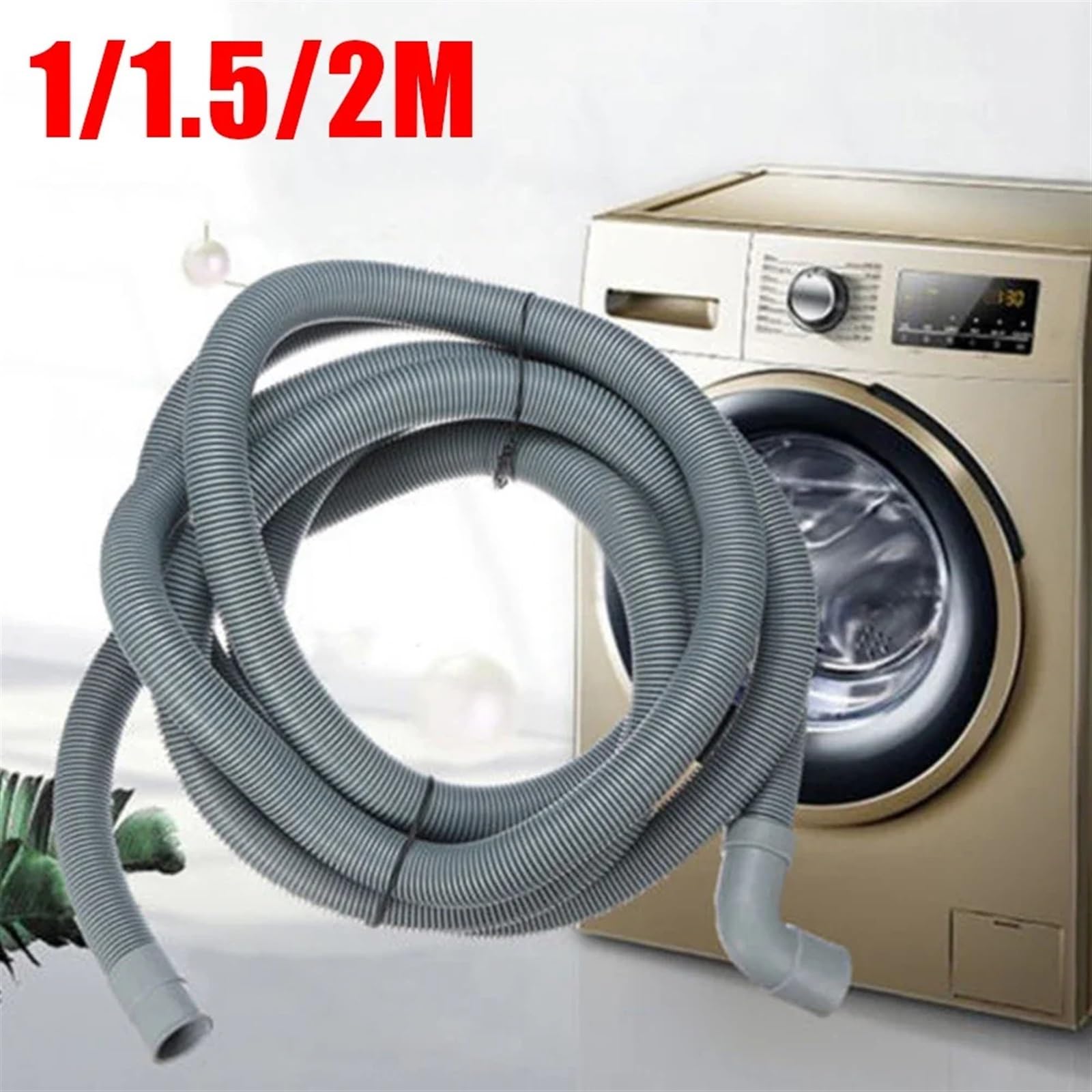 Ablaufschlauch Adapter, Waschmaschine Schlauch 1/1,5/2M Waschmaschine Ablaufschlauch Geschirrspüler Waschmaschine flexibler Auslass Wasserleitung Verlängerung Abflussschlauch (2 Meter)