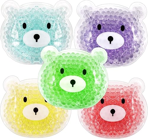 Paquete de 5 paquetes de hielo Boo Boo, paquete de hielo reutilizable para niños, reducción de fiebre auxiliar, paquete de frío caliente para