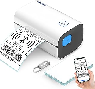 AOBIO 4x6 Bluetooth Thermal Label Printer - Shipping Label Printer for Small Business - Desktop Postage Label Printer Compatible with MacOS, Wins, Linux, ChromeOS (Black)