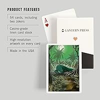 Vista 3 de Lantern Press Alligator in Swamp (52 cartas de juego, baraja de cartas de tamaño póquer con comodines)
