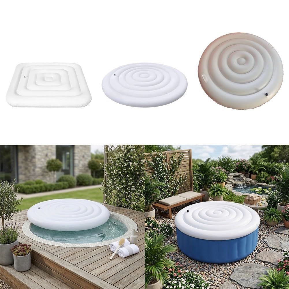 pour couverture Gonflable Spa Rond 145cm Isolante PVC pour(Round with handle 1)