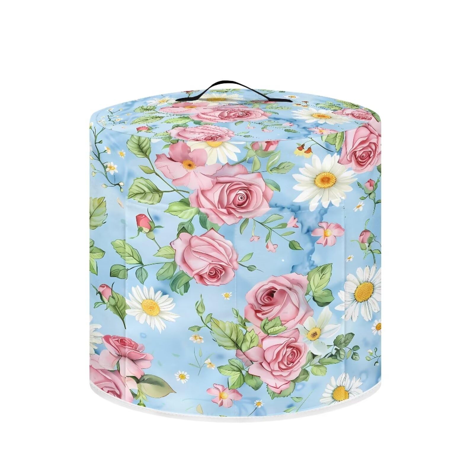 Cozeyat Floral Dasiy Pressure Cooker Air Fryer Cover,Round Pressure Cooker Dust Cover,Protective Cover with Pocket Kitchen Appliances for Electric Pressure Cooker Air Fryer Rice Cooker Steamer