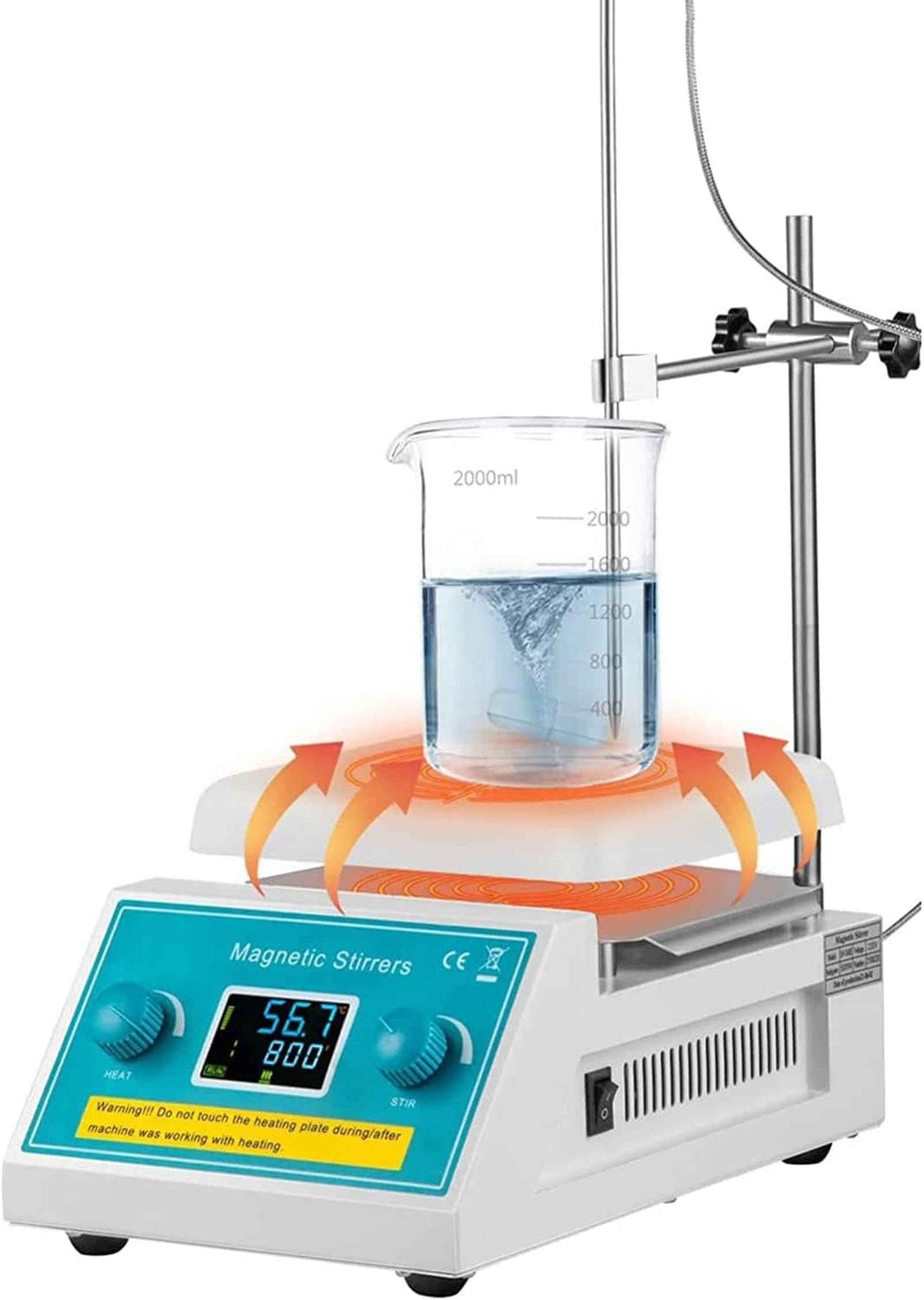 Laboratoryjny Magnetyczny Kocioł Grzewczy Z Mieszadłem, Cyfrowy Mieszalnik Magnetyczny Do Kąpieli Wodnej, Płynów Kąpielowych, 2-Litrowa Płyta Grzewcza, Mieszadł