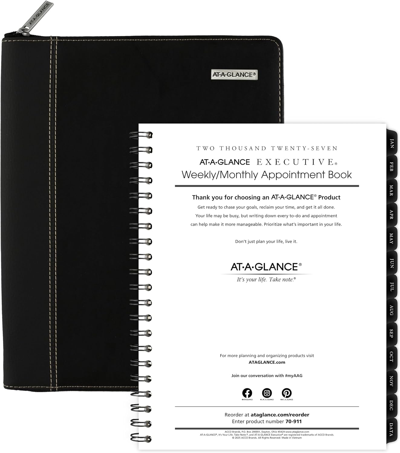 AT-A-GLANCE 2027 Weekly Monthly Padfolio Refill for 70NX8105, 8.25" x 11", Executive (709111027)