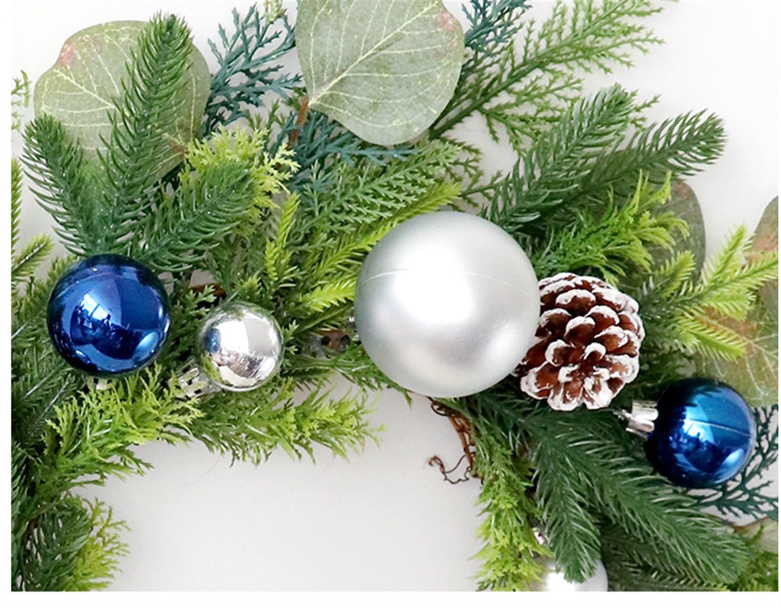 Corona Decorativas Corona De Navidad Decoración Puerta Dorada Champán con Bolas para Puerta