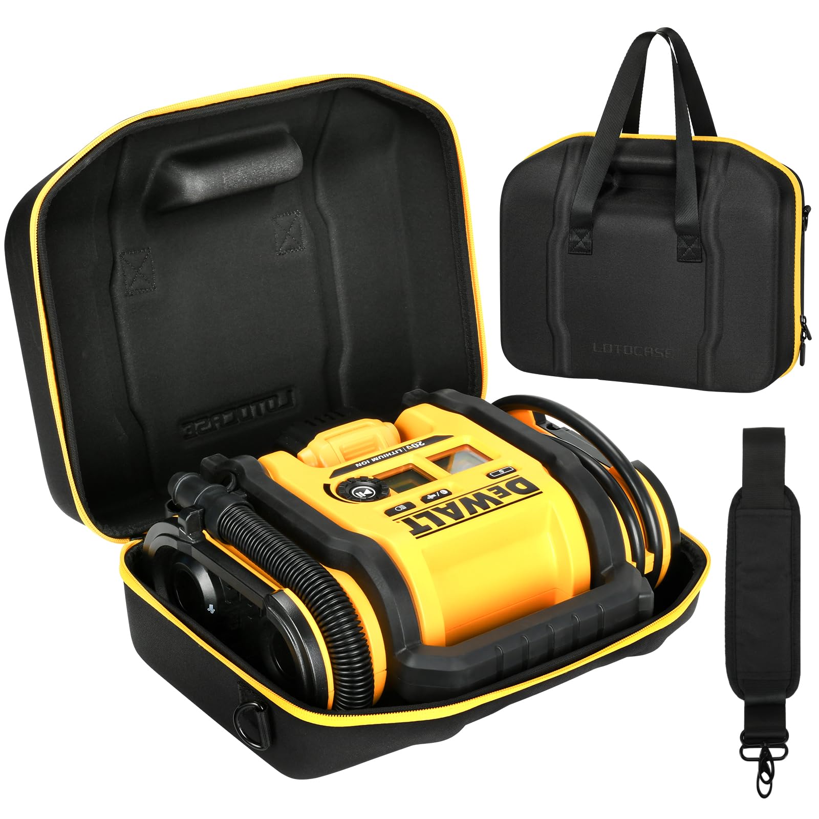 LOTOCASEAir Compressor Hard Case Compatible with DEWALT 20V MAX Tire Inflator DCC020IB, Air Pump Storage Carrying Bag for DEWALT DCC020IB Tools