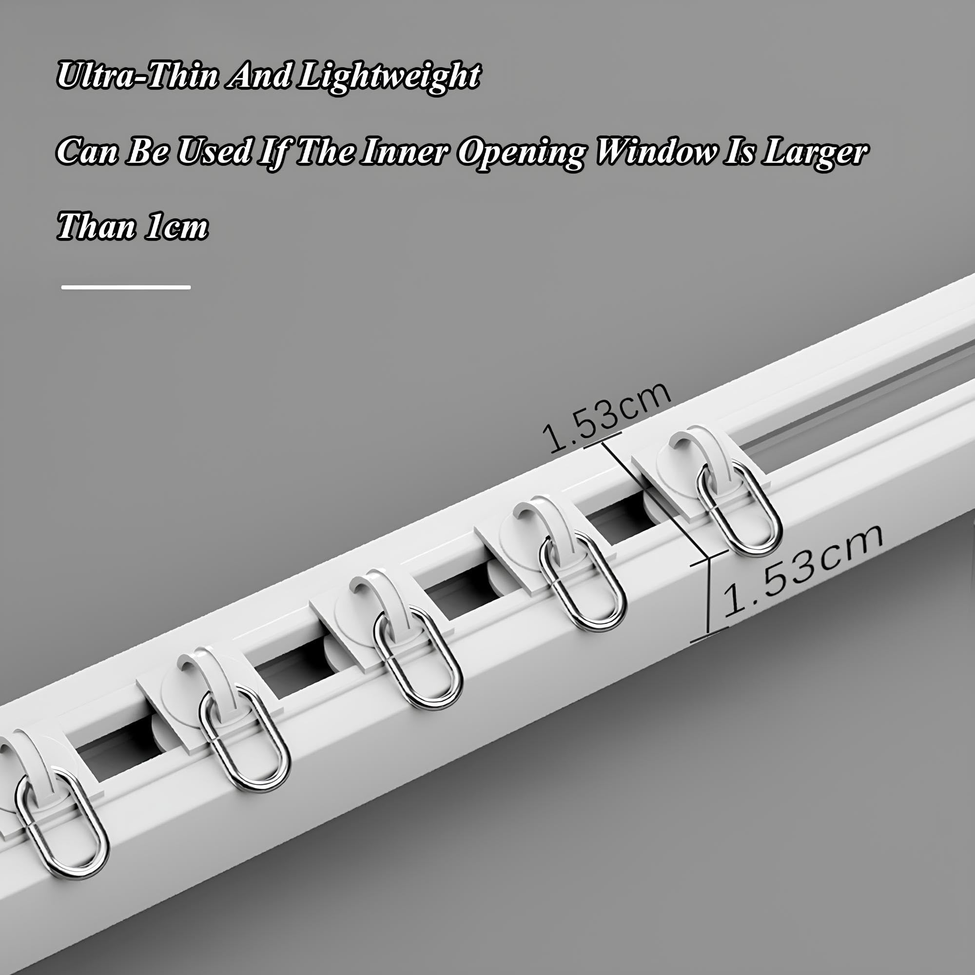 Tringle à rideaux adhésive de 1 à 6 m, sans perçage, pour plafond/murs, facile à installer, tringle à rideaux pour cloisons de séparation, 250 cm (2 x 125 cm), solution sans outils