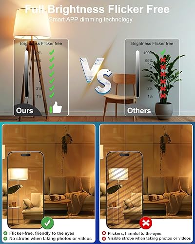 Miniatura 5 de Bombillas inteligentes, BR30 bombillas inteligentes compatibles con Alexa, bombillas de inundación 10W 900LM, bombilla RGBCW que cambia de color,