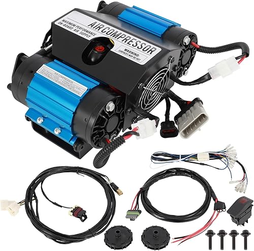 STAYTOP Compresor de aire doble a bordo de 12 V para diferenciales de taquilla de aire, inflado de neumáticos, herramientas de aire CKMATA12 Kit de