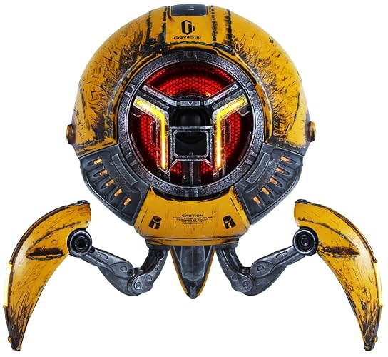 GravaStar Loudspeakers Mars Pro Portable Bluetooth Speaker New Version, Deep Bass Loud Stereo Sound, 15H Playtime, 6 RGB Lights, Dual Pairing, Portable for Home, Outdoors, Party, Camping, Home, Gifts - War Damaged Yellow