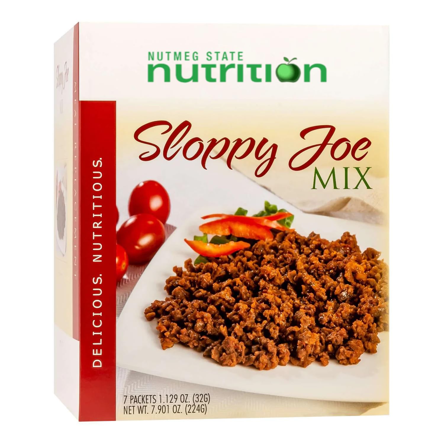 Nutmeg State Nutrition: Platos principales ricos en proteínas, bajos en calorías, grasas, colesterol y azúcar, aptos para la dieta keto, compatibles con proteínas, 7 porciones por caja (Sloppy Joe)