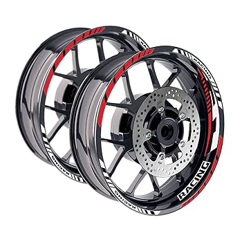 Amazon.com: MC MOTOPARTS Red Wheel Rim Stripe Stickers ZZDX