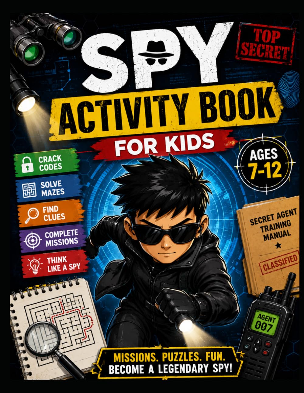 Spy Activity Book for Kids | DIGIKIDS Spy Academy: Ages 7–12: Secret Agent Missions, Mazes, Puzzles & Detective Challenges
