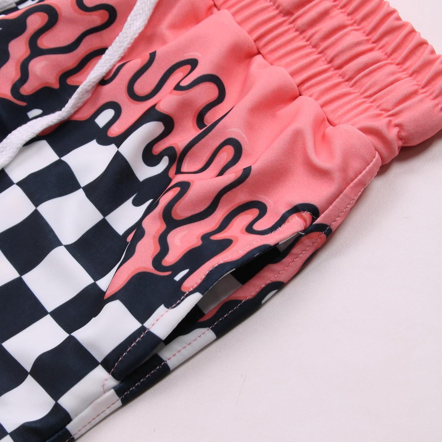 Boys Swim Trunks Quick Dry Kids Swim Shorts with Pockets,Checkerboard Print Kids Swim Shorts