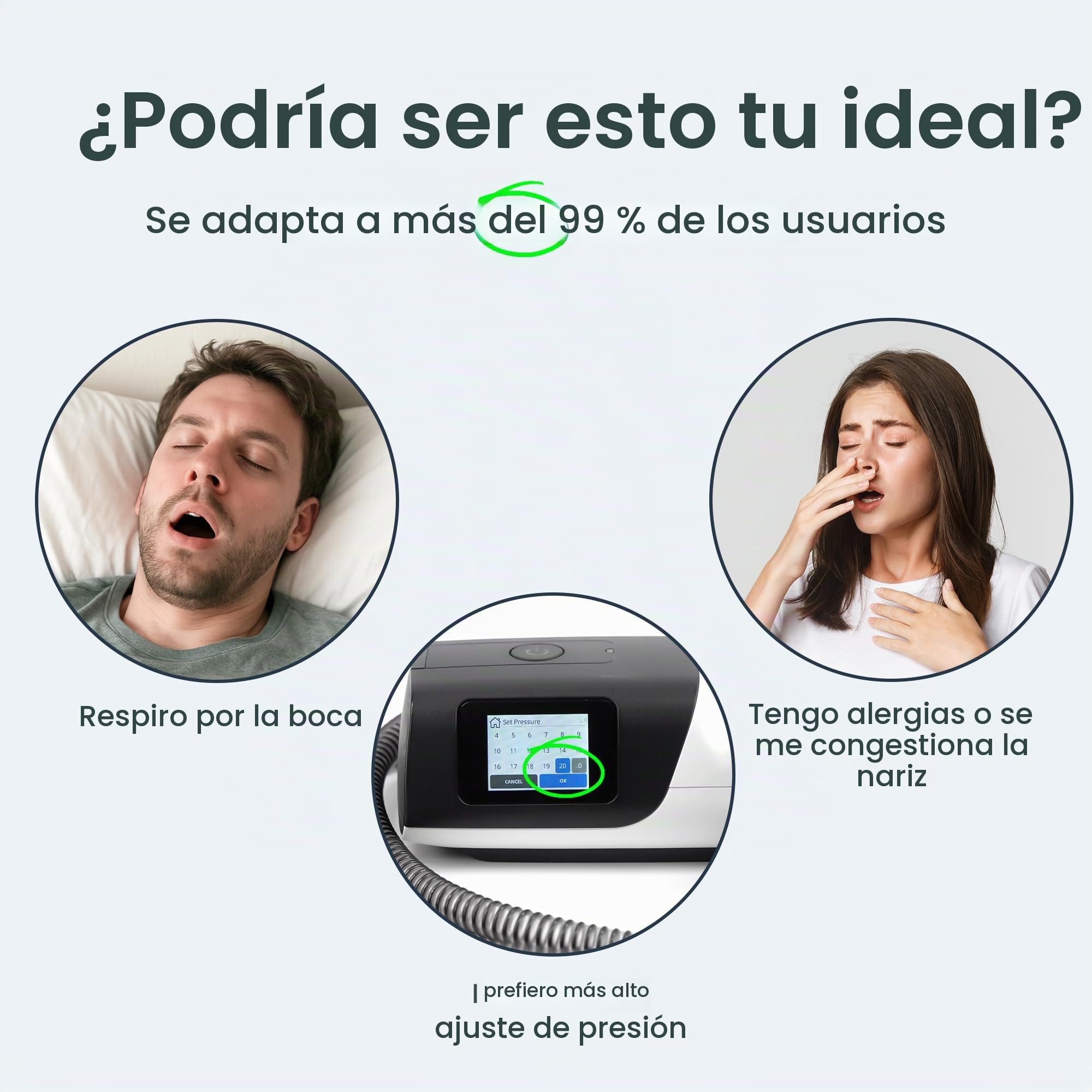 2 almohadillas mascarilla Compatible para AirFit F20 Nueva mascarilla de repuesto para f20 con espuma viscoelástica (L)