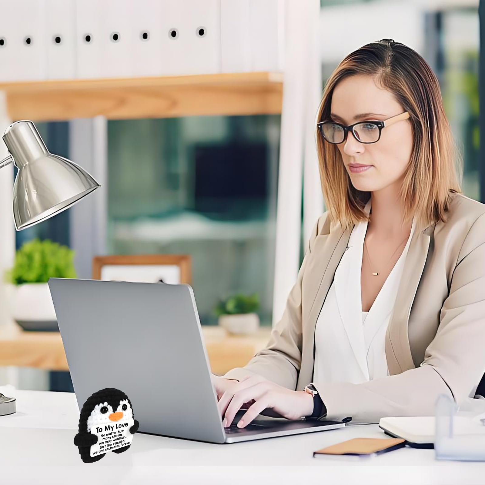 Mini Positive Penguin, Cute Positive Crochet Animals with Motivational Card - Image 4