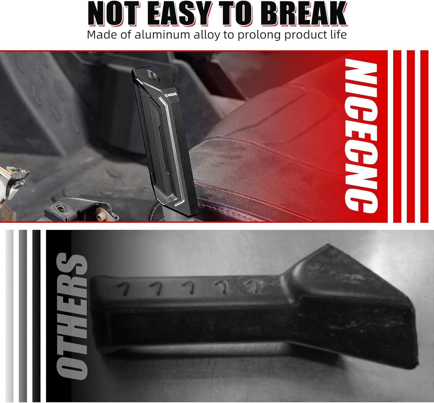 NICECNC Grab Handle Compatible with Can Am X3 Max R 4x4 DS/RS Turbo DPS 2020-2021, X3 Max RR 4x4 DS Turbo DPS 2022, See Fitments, Black